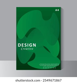 Green brochure, Book cover design template, Abstract vector flyer template, leaflet layout vector illustration design in A4 Size