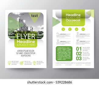 Green Brochure cover Flyer Poster design Layout vector template in A4 size