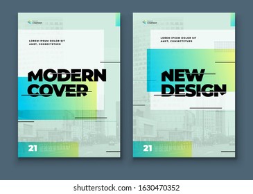 Green Brochure Design Cover Template for Brochure, Catalog, Layout with Color Shapes. Modern Vector illustration Brochure Concept