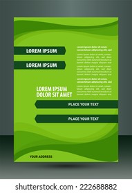Green brochure design element template 