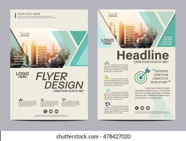 Green Brochure Layout design template. Annual Report Flyer Leaflet cover Presentation Modern background. illustration vector in A4 size