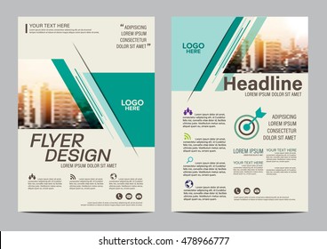 Green Brochure Layout design template. Annual Report Flyer Leaflet cover Presentation Modern background. illustration vector in A4 size