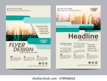 Green Brochure Layout design template. Annual Report Flyer Leaflet cover Presentation Modern background. illustration vector in A4 size