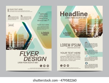 Green Brochure Layout design template. Annual Report Flyer Leaflet cover Presentation Modern background. illustration vector in A4 size