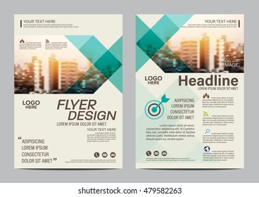 Green Brochure Layout design template. Annual Report Flyer Leaflet cover Presentation Modern background. illustration vector in A4 size