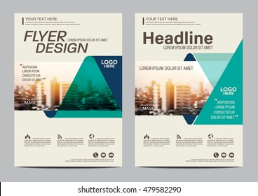 Green Brochure Layout design template. Annual Report Flyer Leaflet cover Presentation Modern background. illustration vector in A4 size