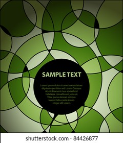 Green brochure with many circles