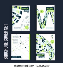 Green Brochure mega set template layouts, cover design, annual report, magazine, flyer, leaflet in A4 with shapes for business and construction