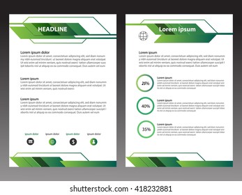green brochure modern layout template  style