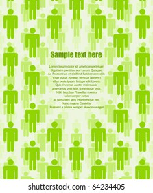 Green brochure with repeated figure