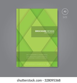 green brochure with shadow elements for book print / brochure book template design a5 size