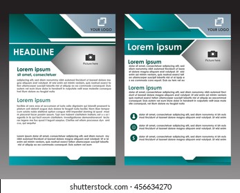 green brochure template flyer background design for A4