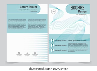 Green Brochure template flyer design, front and back template for annual report, magazine, poster