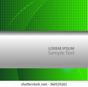 Green brochure template flyer design vector origami paper layer overlap with sample text for A4 size