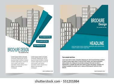 Green Brochure template flyer design, abstract template for annual report, magazine, poster
