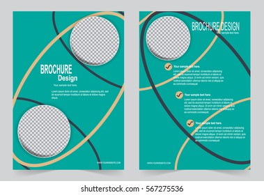 Green Brochure template flyer design, abstract template for annual report, magazine, poster