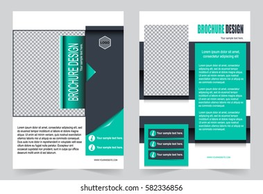 Green Brochure template flyer design, abstract template for annual report, magazine, poster