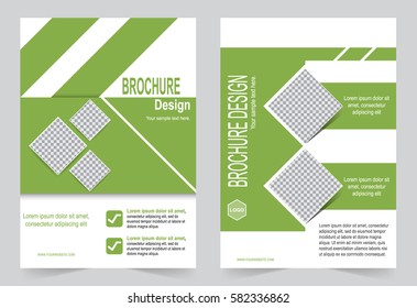 Green Brochure template flyer design, abstract template for annual report, magazine, poster