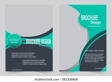 Green Brochure template flyer design, abstract template for annual report, magazine, poster
