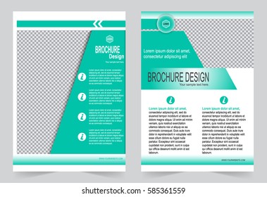 Green Brochure template flyer design, abstract template for annual report, magazine, poster