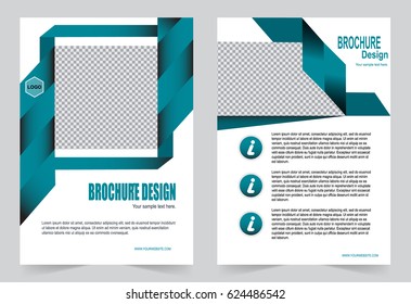 Green Brochure template flyer design, abstract template for annual report, magazine, poster