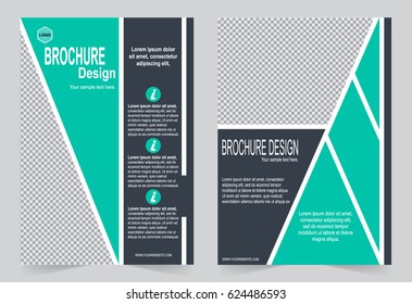Green Brochure template flyer design, abstract template for annual report, magazine, poster