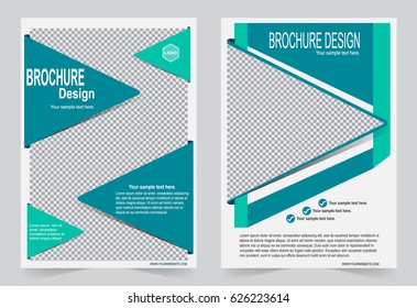 Green Brochure template flyer design, abstract template for annual report, magazine, poster