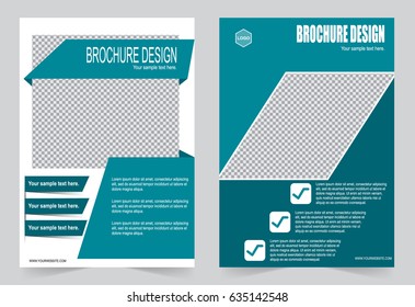 Green Brochure template flyer design, abstract template for annual report, magazine, poster