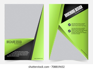 Green Brochure template flyer design, abstract template for annual report, magazine, poster