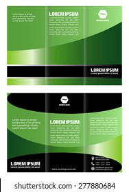 Green Brochure tri fold template
