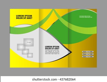 Green brochure tri fold template

