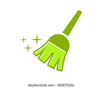 green broom mop sweep icon tool equipment utensil image icon