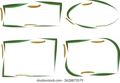 green brown abstract art line pattern frames shapes collection