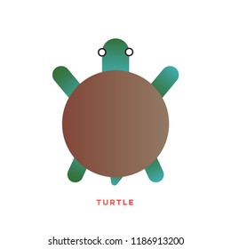 Green and brown, abstract Turtle Character