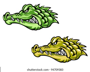 Green and brown alligator crocodile head for mascot design, such a logo. Jpeg version also available in gallery