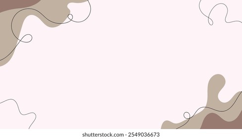 green brown beige floral aesthetic hand drawn background. soft aesthetic background.