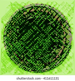Green brown black triangle circle abstract background