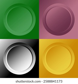 Green, Brown, Black or white, Yellow Shiny Vector Dish or Frame designs Isolated