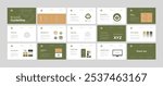 Green and Brown Brand Guidelines template. Brand Strategy Guideline design. Brand Identity presentation design. Logo Guideline template. Logo Guide Book or Brand Manual Layout.