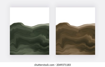 Green And Brown Brush Stroke Watercolor Backgrounds