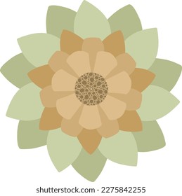 green and brown camelia flower logo on transparent background