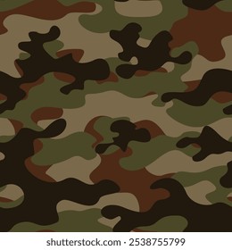 green brown camouflage military pattern, trendy vector illustration, urban print design