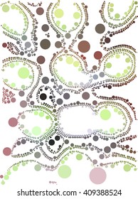 Green brown circle on white abstract background