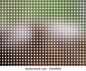 green and brown circle tiles mosaic, vector