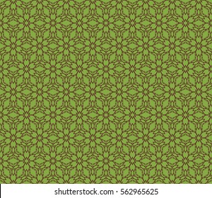 green, brown color seamless floral ornament. decorative pattern. for design, fabric, invitation. vector illustration