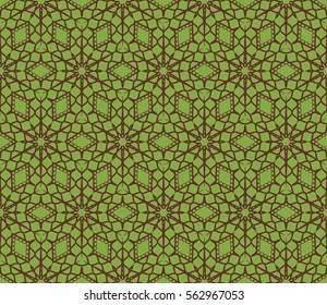 green, brown color seamless floral ornament. decorative pattern. for design, fabric, invitation. vector illustration