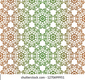Green, brown color vector cover in geometric style. Seamless pattern. Modern template for page, background, banner.