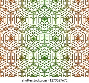 Green, brown color vector cover in geometric style. Seamless pattern. Modern template for page, background, banner.