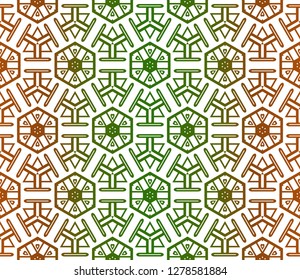 Green, brown color vector cover in geometric style. Seamless pattern. Modern template for page, background, banner.