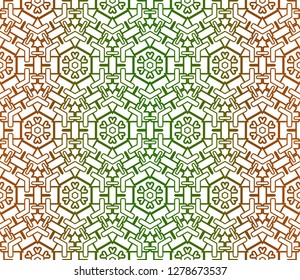 Green, brown color vector cover in geometric style. Seamless pattern. Modern template for page, background, banner.
